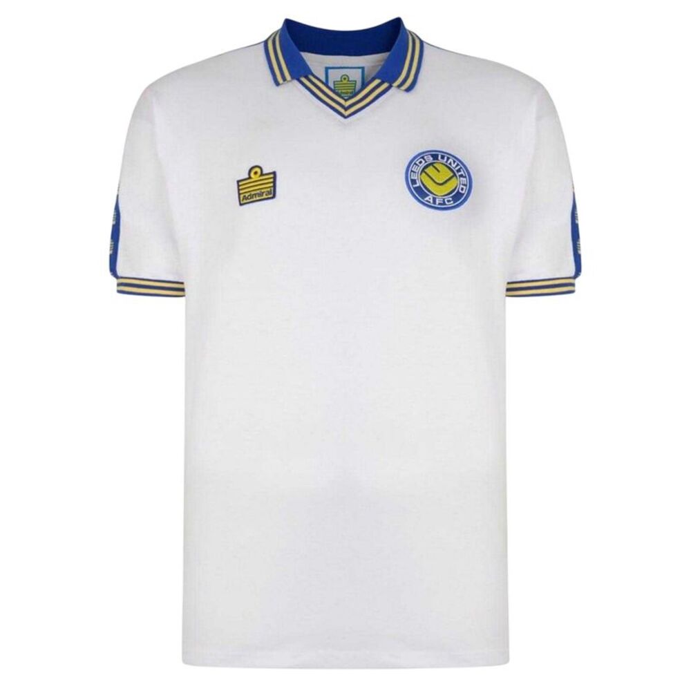 Score Draw Mens 1978 Leeds United FC Football Shirt / White/Blue